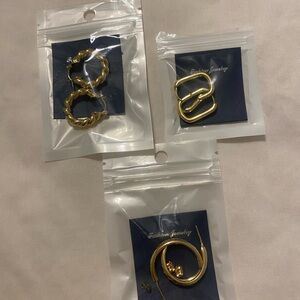 Gold Earrings Set